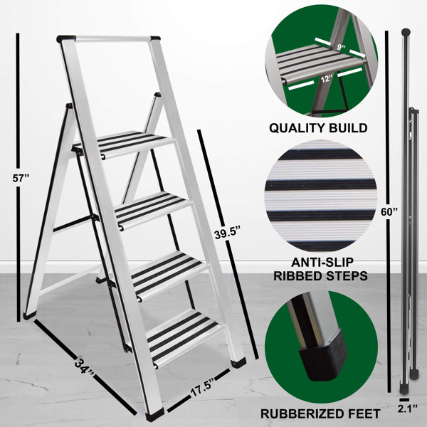 Ultra slim 4 online step ladder